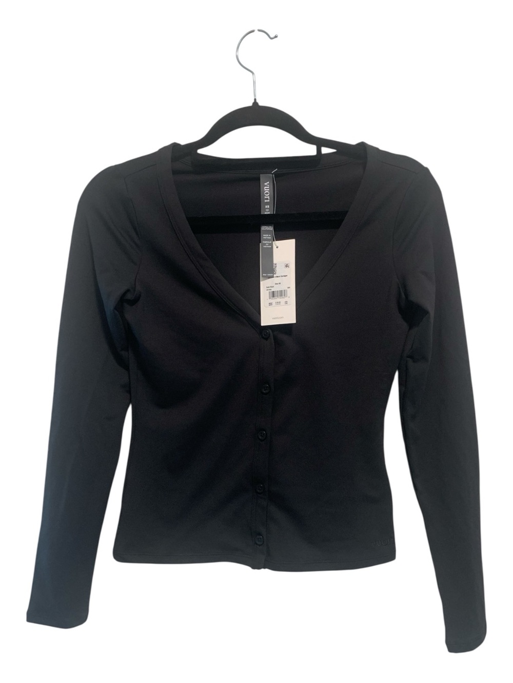 8. NWT Vuori LS Halo V-Neck Cardigan BLACK Size XS